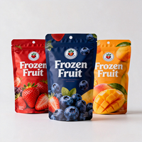 Sac d'emballage refermable en plastique avec logo personnalisé pour fruits congelés (fraises, framboises, cerises)