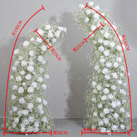 Bruidsboog bloemenkrans kunstmatige hortensia roos baby's adem zijde plastic bloemen ceremonie achtergrond elegant vintage
