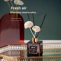 Diffuseur de parfum en verre carré noir durable de 200 ml, sans feu, design en verre, pour la maison, l'hôtel, l'aromathérapie, eau de parfum, parfum