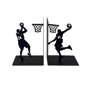 Luxury Custom Iron Metal Non-Slip Bookends Kobe Plays Basketball Design Desktop <b>Book</b> <b>Holder</b> <b>Stand</b> - Product Image 2