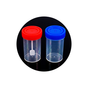 Vaso para orina desechable Wande Guanglian de 60 ml con tapa de rosca y cuchara, para uso médico. - Product Image 1