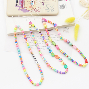 Nouveau bracelet de téléphone portable, lanière Anti-perte, <span class=keywords><strong>bijoux</strong></span> Boho, perles d'argile polymère, chaîne de téléphone portable - Product Image 6