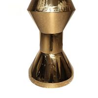 Table haute ronde de luxe en acier inoxydable doré