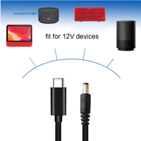 USB tipo C a DC 5,5X2,1mm macho y hembra DC Power PD Cable de carga