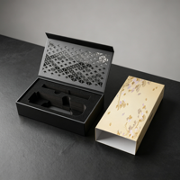 Caja de Regalo Rígida con Impresión Personalizada Ecológica, con Estampado en Relieve Dorado y Tapa Interior Cortada con Láser, Caja de Embalaje Personalizada para Regalos