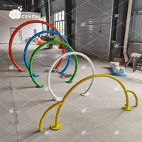 Équipement de jeu aquatique pour hôtel, spa, complexe hôtelier, parc aquatique, arroseur, boucle aquatique de jardin, aires de jeux à jets d'eau arc-en-ciel ronds