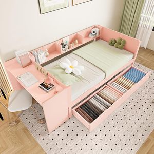 Ensemble de chambre à coucher complet pour la maison, <span class=keywords><strong>lit</strong></span> queen/king avec rangement, design à panneaux, tiroirs coulissants faciles, <span class=keywords><strong>lit</strong></span> <span class=keywords><strong>en</strong></span> bois massif - Product Image 1