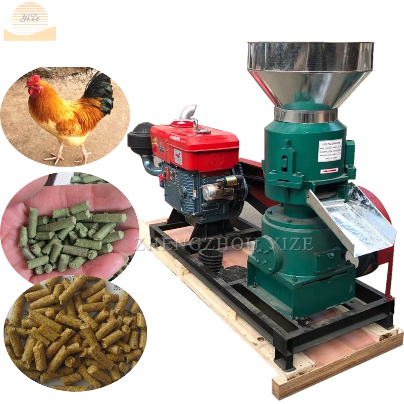 animal poultry chicken pig feed pellet making mill machine price electric and diesel engine