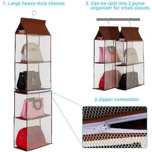 Hot Sale Women's Foldable Non-Woven Fabric Hanging Organizer Multi-Layer Sturdy Hook for Purse and Handbag Storage in Wardrobe - Product Image 2