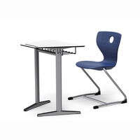 Table trapézoïdale en panneau stratifié, bureau et chaise pour étudiants, mobilier scolaire