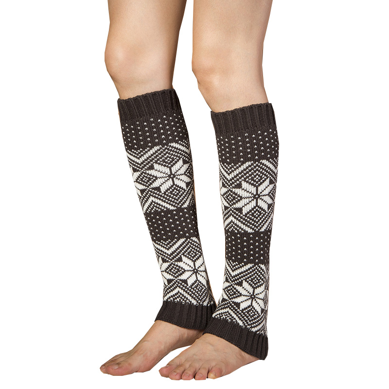 Зимние грелки для ног, женские классические рождественские жаккардовые снежинки, вязаные грелки для ног, оптовая продажа