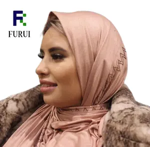 批发新的石头泽西头巾为妇女伊斯兰风格有弹性的披肩头套与水晶头巾