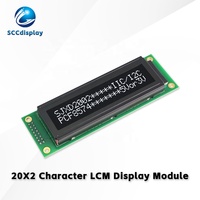 شاشة LCD عالية الجودة JXD2002A-IIC VA بيضاء سالبة بواجهة IIC/I2C مع إضاءة خلفية، وحدة عرض نقطية 20*2
