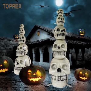 Crâne d'horreur 3D thème Halloween de <span class=keywords><strong>maison</strong></span> hantée intérieur extérieur en fibre de verre modèle d'éclairage en résine pour jardin pour cadeaux - Product Image 4