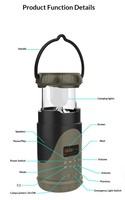 Radio d'extérieur à signal puissant AM FM solaire à manivelle 5000mAh avec lampe torche, alarme SOS et étanchéité IPX5