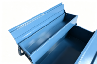 Boîte à outils cantilever en aluminium multi-plateaux pliable étanche avec système de verrouillage automatique 3 compartiments en tôle personnalisée pour extérieur et usage esthétique
