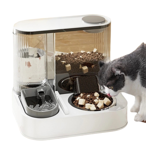 Pemberi makan hewan peliharaan otomatis, mangkuk minum anjing <span class=keywords><strong>2</strong></span> in 1 tahan air dengan pola polos untuk Stainless Steel 2L - Product Image 1