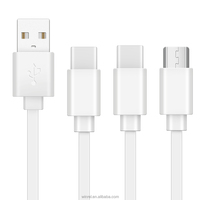 Bambou 3 en 1 Câble USB Câbles de données Micro-usb Pur Cuivre Type c Pour Téléphone Mobile