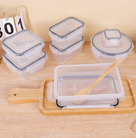 16 stuks herbruikbare voedselbewaarcontainers met afsluitbare deksels, magnetronbestendig, plastic opbergdoos voor droge producten/fruit/groenten