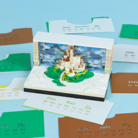 DIY Diorama en papier 'Sky City' Modèle 3D à découper à la main, artisanat découpé au laser, notes autocollantes, feuilles de calendrier en cube, Art Light