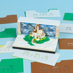 Diorama in Carta Città Sopraelevata, Modello 3D, Artigianato in Carta Tagliata al Laser con Effetto Strappabile, Fogli per Calendario a Cubo con <span class=keywords><strong>Note</strong></span> Adesive, Arte in Carta con Luce - Product Image 3