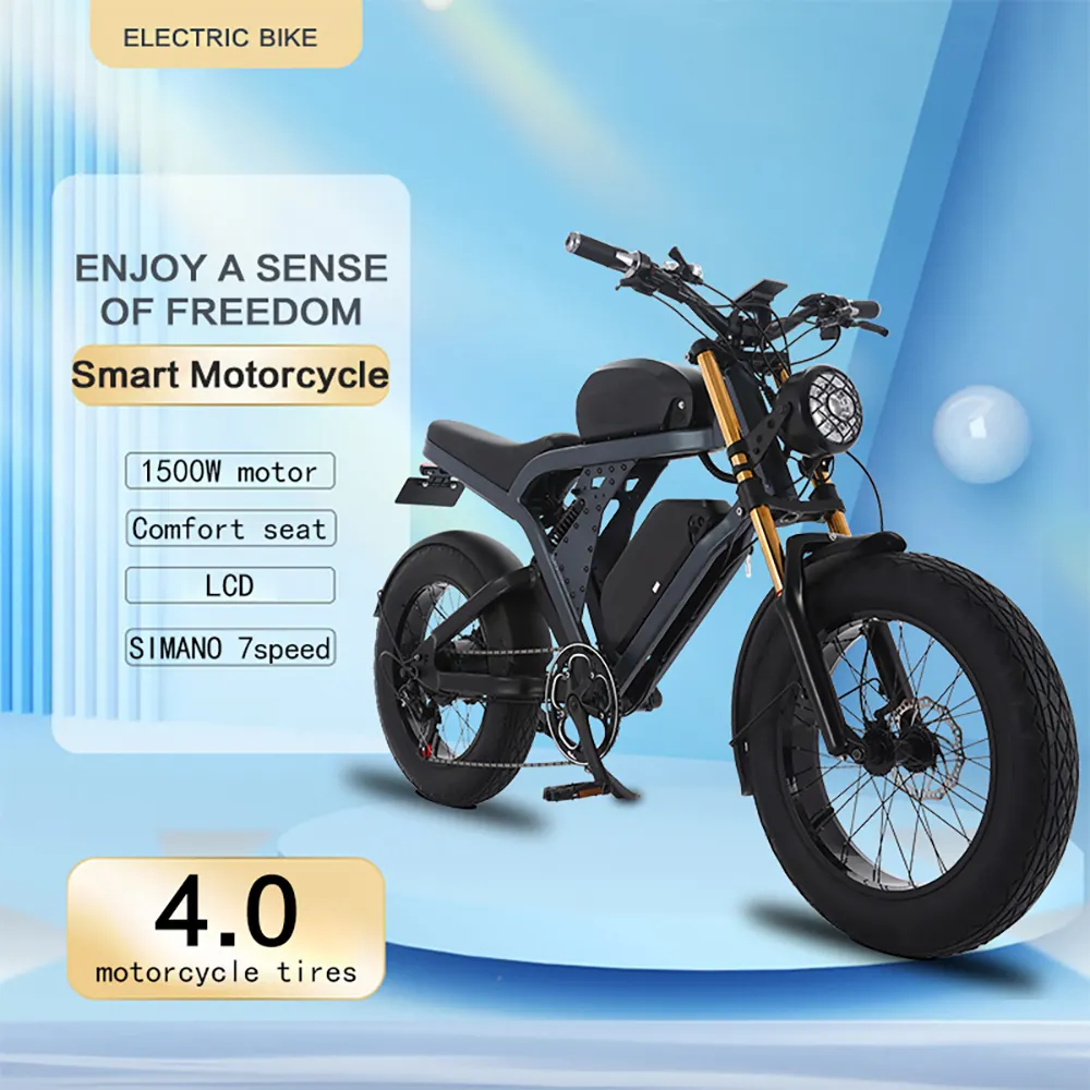 2024ผู้ใหญ่48V 36AH 1500W EbikeไขมันยางOff-Roadกีฬาไฟฟ้าจักรยานEจักรยาน20นิ้วจักรยานชายหาดCruise All Terrain Ebike