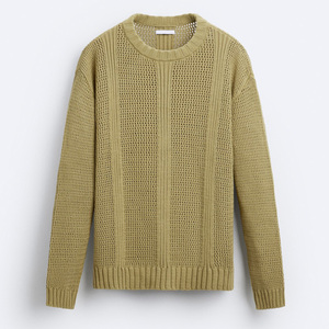 Suéter con logotipo personalizado para hombre, jersey de cuello redondo, prendas de punto ahuecadas, Top de punto de manga larga de algodón, suéter suelto de invierno para hombre - Product Image 6