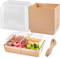 Vente en gros Emballage alimentaire à emporter jetable écologique personnalisé Boîte en papier kraft à emporter avec fenêtre ouverte