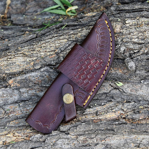 Custom OEM Hand Stitched High Quality Closure Leather Modern Knife Holster <b>Belt</b> Loop Hunting Camping Tactical EDC Low MOQ - Product Image 4