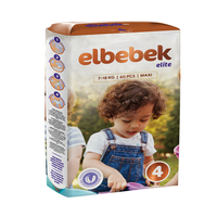Pañales Desechables para Bebé Elbebek Elite con Protección Contra Fugas, Tela Suave y Transpirable, para Bebés de 7-8 kg