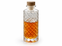 Bofanghong Bouteille diffuseur de parfum en verre transparent gaufré 160 ml, motif rayé vertical, bouteille d'arôme vide avec bouchon en liège