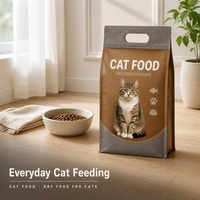 Sac alimentaire pour chat recyclable laminé avec soufflet de fond en PEHD et poignée pour animaux de compagnie