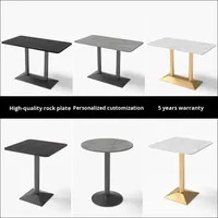 Table carrée en ardoise commerciale au design moderne pour bar, café, bistro, magasin de thé au lait, longue table de loisirs