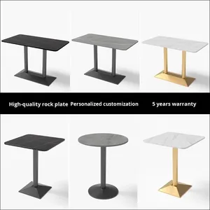 Mesa cuadrada de pizarra comercial de diseño moderno para Bar, cafetería, comedor, <span class=keywords><strong>bistro</strong></span>, tienda de té con leche, mesa pequeña larga de ocio - Product Image 4