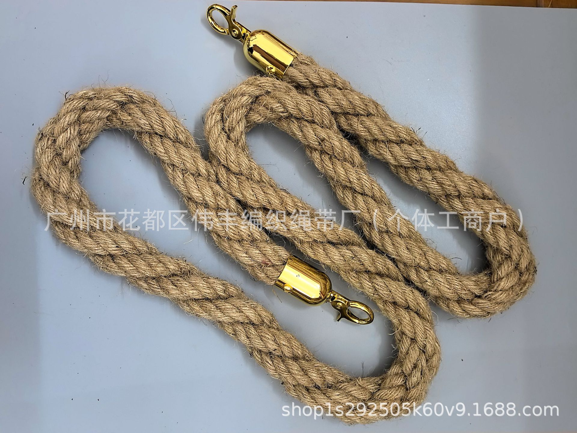 Petite tête originale en chanvre doré-or-28*1500