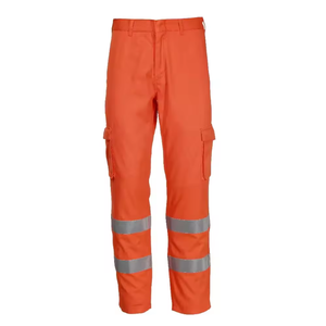 Pantalon de sécurité ferroviaire réfléchissant antistatique en modacrylique/coton/polyester/aramide, orange, homologué EN20471, modèle FIREBEAR GLP0262 FR HV, vente en gros - Product Image 1