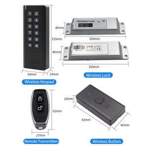 Bàn Phím Điều Khiển Truy Cập Không Dây RFID 433Mhz 125Khz Chống Nước + Khóa Chốt Thả Điện + Nút Thoát Không Dây + Phím Điều Khiển Từ Xa - Product Image 5