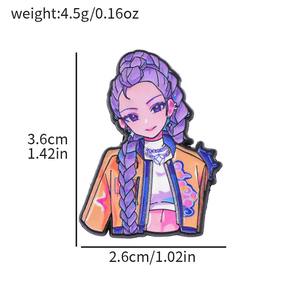 クリエイティブな漫画風K-POPキュートな小さな虎とカラスの合金ブローチメタルバッジアクセサリー - Product Image 3