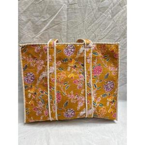 กระเป๋าผ้าควิลท์ปักลายดอกไม้สำหรับผู้หญิงทันสมัยกระเป๋าผ้าคอตตอน100% เปิดปิดขนาดใหญ่สำหรับร้านขายของชำการเดินทางในฤดูใบไม้ผลิฤดูร้อน - Product Image 1