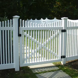Iyi alınan beyaz pvc ön bahçe çit vinil çit modern kapılar