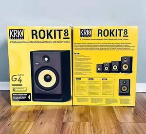Altavoces de monitor activos profesionales <span class=keywords><strong>KRK</strong></span> RP8 <span class=keywords><strong>Rokit</strong></span> 8 G4 de 8 pulgadas con doble amplificador, un par, color negro, con descuento, completamente nuevos. - Product Image 3