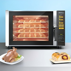 Four à convection à air chaud professionnel, four à pâtisserie électrique à quatre étages avec fonction de pulvérisation et minuterie numérique - Product Image 3