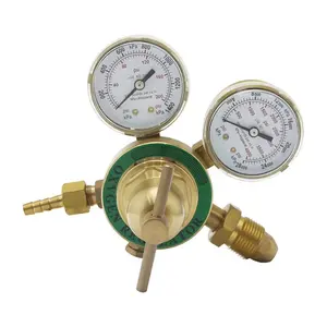 Single stage construction helium CO2 Nitrogen argon regulator with Twin gauges