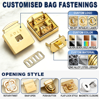 Accessoires de luxe pour sacs à main personnalisés : Fermoir carré en alliage de zinc à torsion pour sacs en cuir et boîtes (quincaillerie)