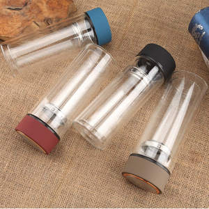 Seaygift-infusor de té de vidrio personalizado, botella de agua al vacío de doble pared, termo al vacío, botella de agua caliente de té con burbujas aisladas - Product Image 2