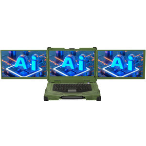 15.6นิ้วจอแอลซีดีสามจอโน้ตบุ๊กแบบพกพาที่ทนทานพร้อมจอยสติ๊ก I7 1650 DDR4 32GB M.2-1TB SSD สำหรับโดรนกลางแจ้ง - Product Image 1