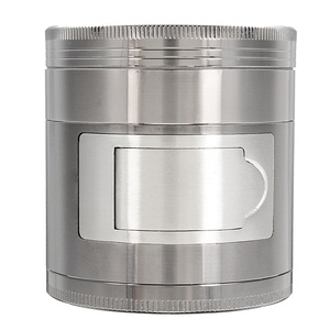 4 Lyaers 63mm Venta al por mayor Nueva llegada Flat Metal Side Opening Smoking Grinder Zinc Metal Logotipo personalizado Grinder <span class=keywords><strong>Tabaco</strong></span> - Product Image 3