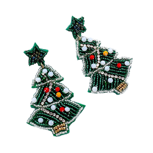 2024 nueva llegada plateado geométrico Navidad Stud pendientes diamante Santa Claus forma oro imitación PERLA para boda - Product Image 1