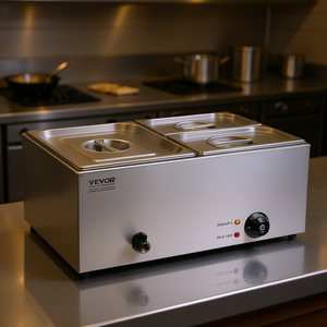 Vevor Baño María Eléctrico de 17 Qt con 3 Recipientes, Calentador de Alimentos de Encimera para Cocina Comercial, Equipo de Calentamiento - Product Image 2