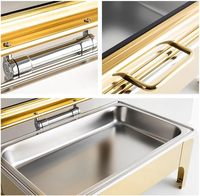 Chauffe-Plat Rectangulaire Professionnel en Acier Inoxydable Doré 9L – Vente Directe Usine – Idéal pour Hôtels, Restaurants, Traiteurs, Mariages et Événements